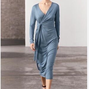 Zara Midi Knit Wrap Dress